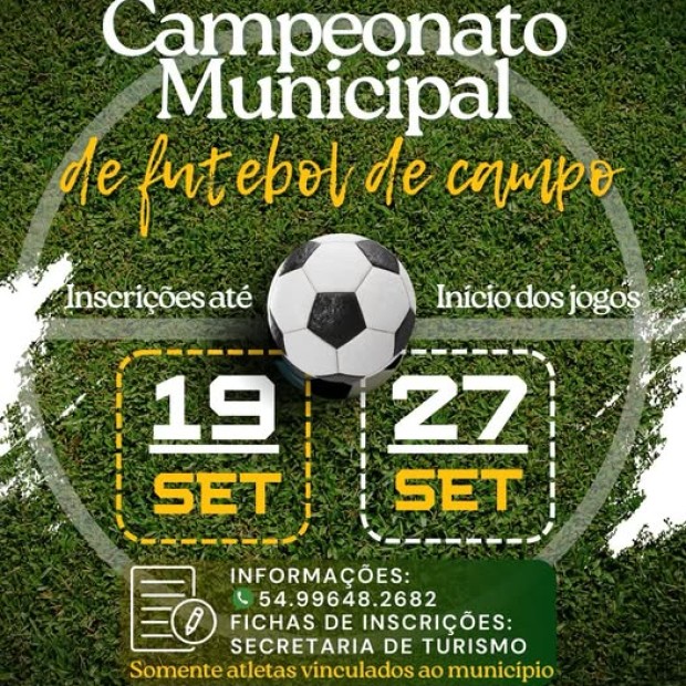 Foto de capa da notícia: Campeonato Municipal de Futebol de Campo abre inscrições em Ipê