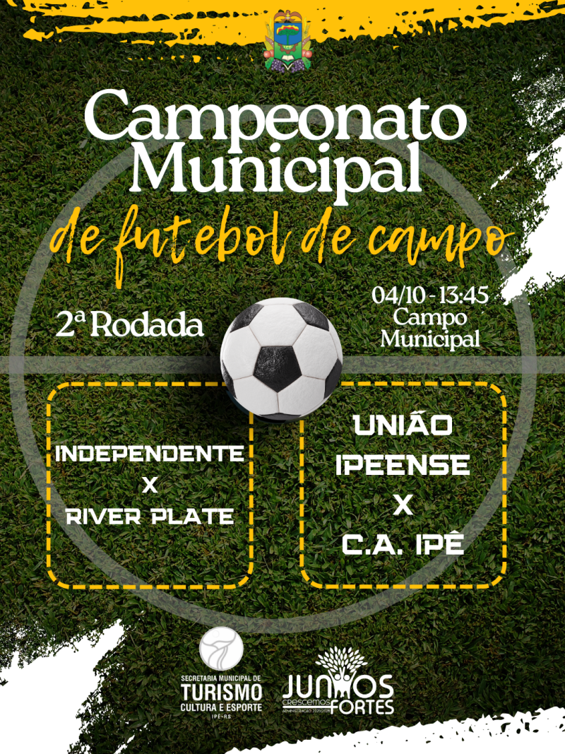 Foto de capa da notícia 2ª Rodada do Campeonato Municipal de Futebol de Campo acontece neste sábado em Ipê