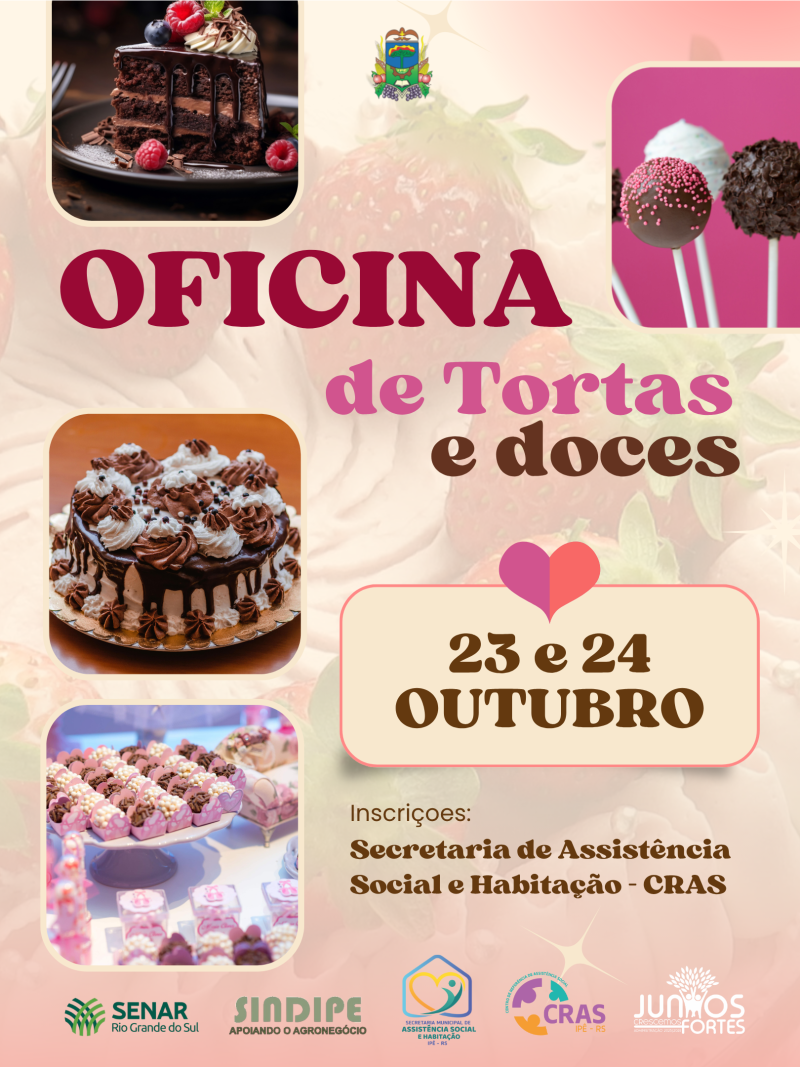 Foto de capa da notícia Oficina de Tortas e Doces